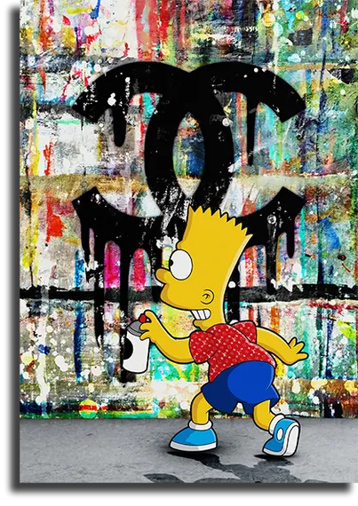 Постер "Барт рисует граффити"