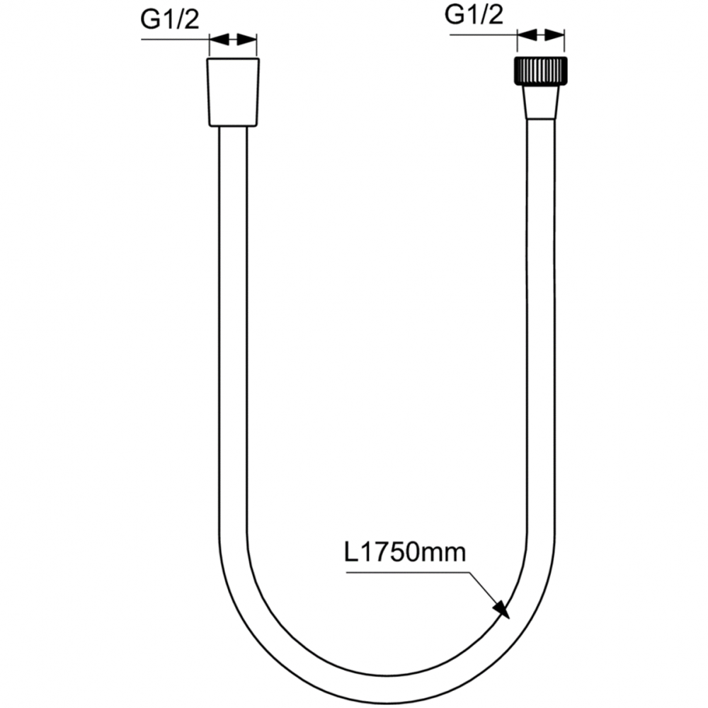 Пластиковый шланг для душа 1750 мм M1/2“xM1/2“  Ideal Standard A4109XG