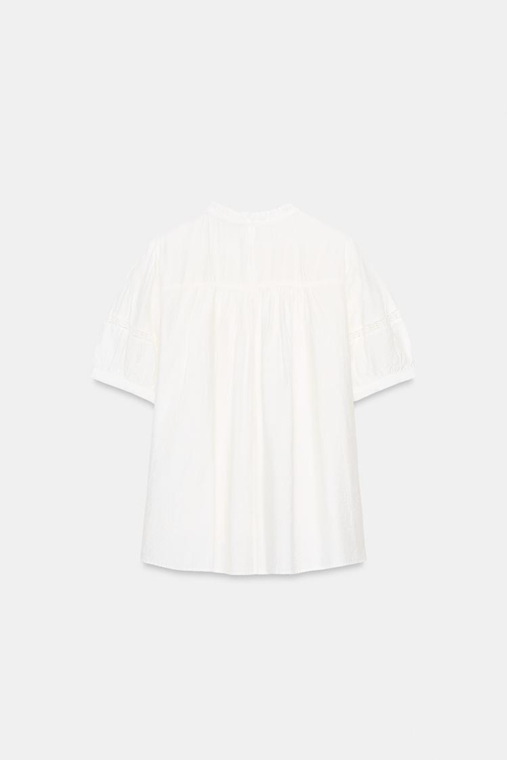 ZARA БЛУЗА В РОМАНТИЧЕСКОМ СТИЛЕ С РУКАВАМИ-БУФАМИ, БЕЛЫЙ