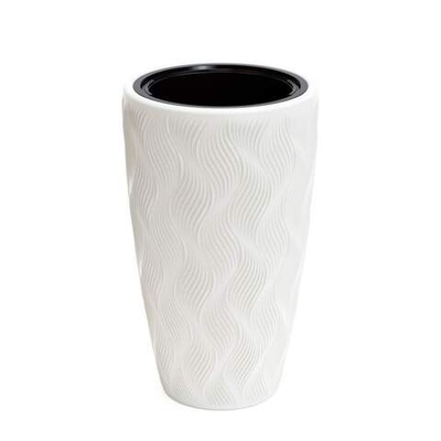 Кашпо Флэйм 61л со вставкой 13л, белый