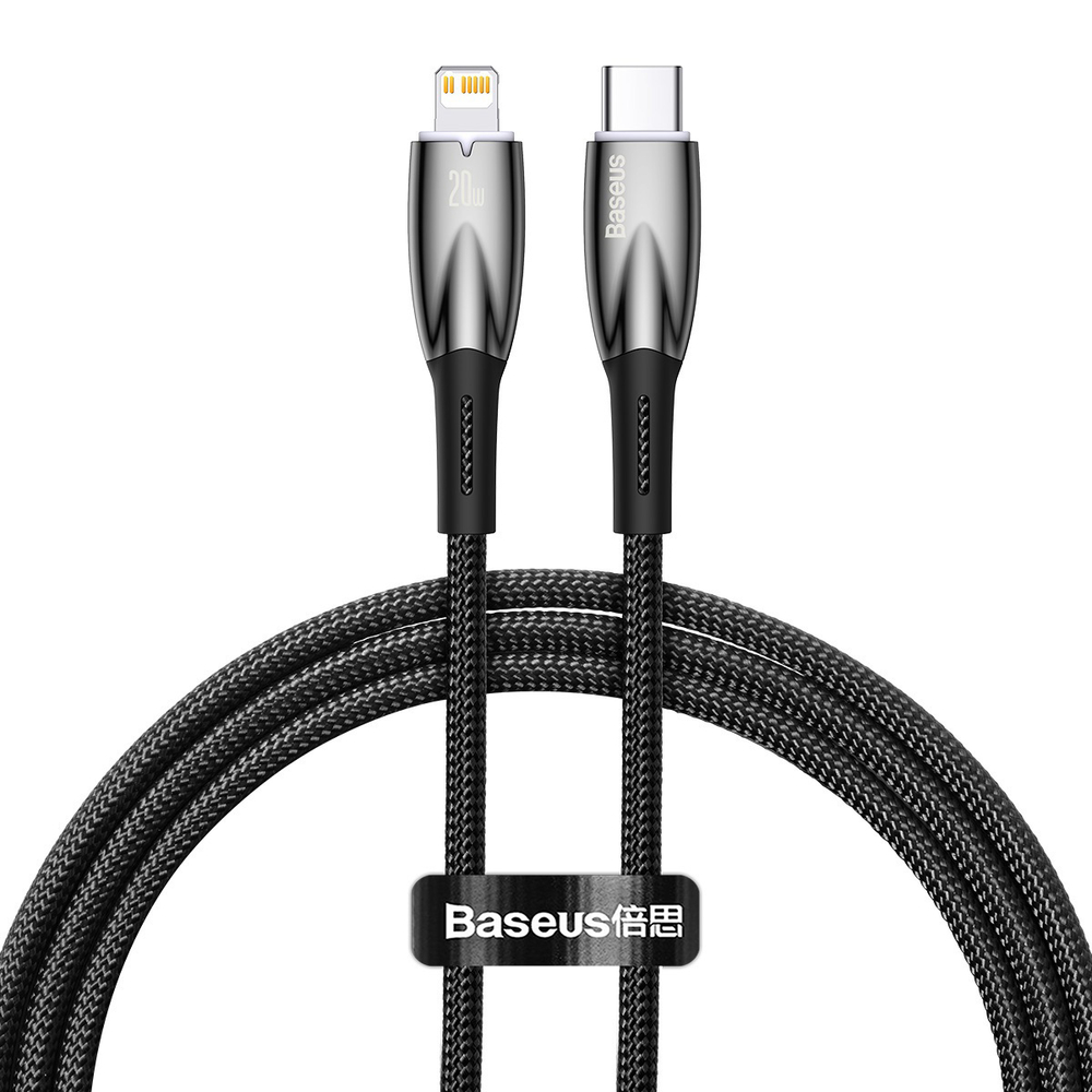 Lightning Кабель Glimmer Series Fast Charging Data Cable Type-C to iP 20W 1m - Black