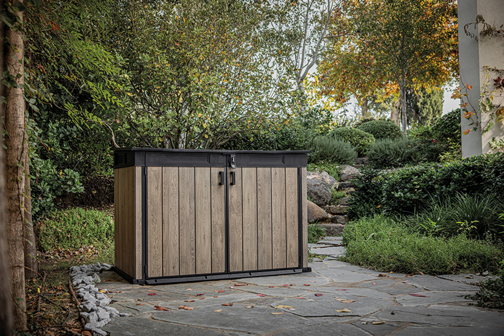 Уличный ящик пластиковый Keter Horizontal Narrow ashwood 2020 л