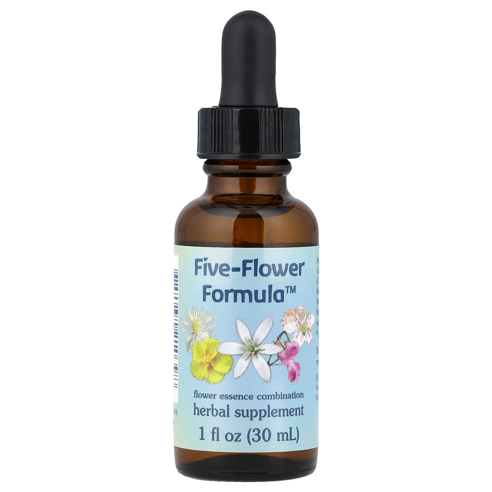 Flower Essence Services, Five-Flower Formula, смесь цветочных эссенций, 30 мл (1 жидк. унция)