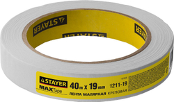 STAYER MAXTape, 19 мм х 40 м, креповый, малярный скотч (1211-19)