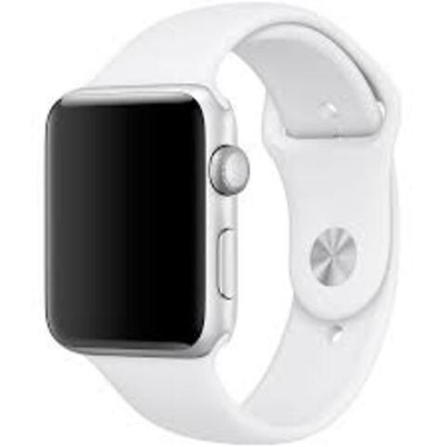 Ремешок спортивный для Apple Watch 38/40/41/42 мм силиконовый (Белый)