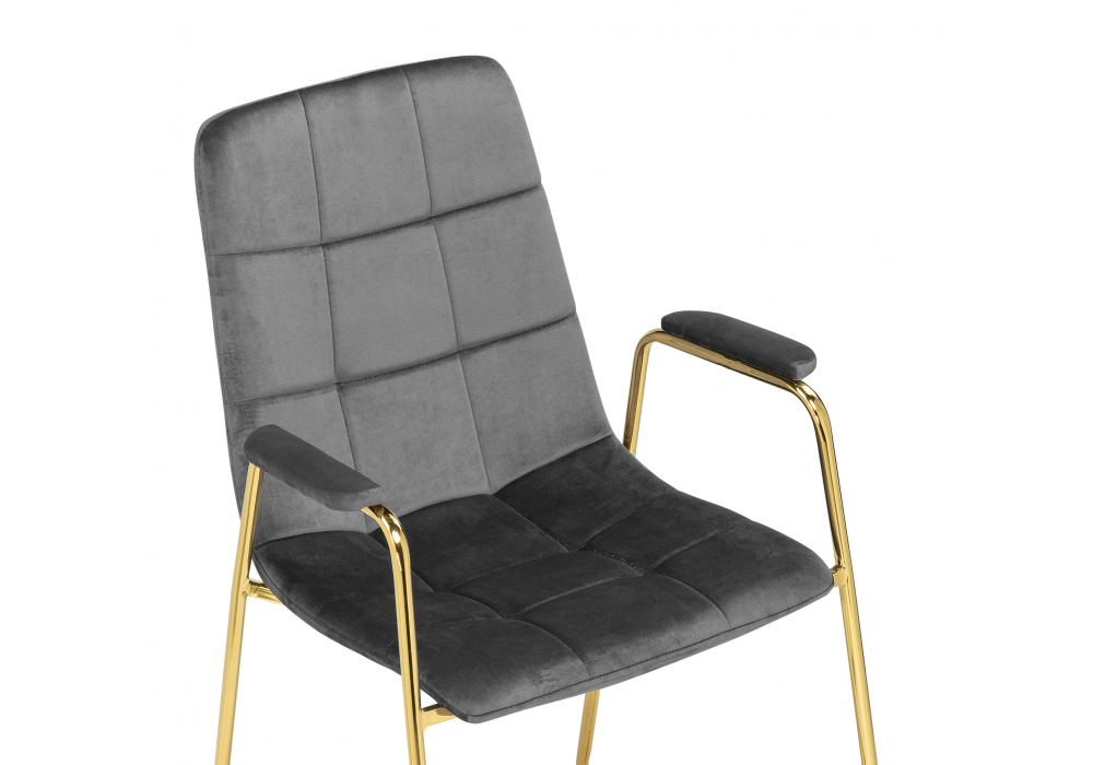 Стул на металлокаркасе Woodville Lana dark grey, gold