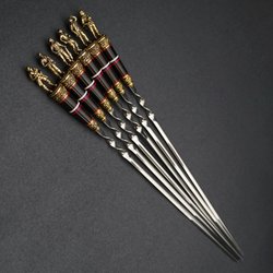 Подарочный набор шампуров "Армия РФ", рукояти черный мореный граб