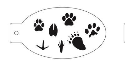 Трафарет для аквагрима овальный "Следы" 7 на 13 см