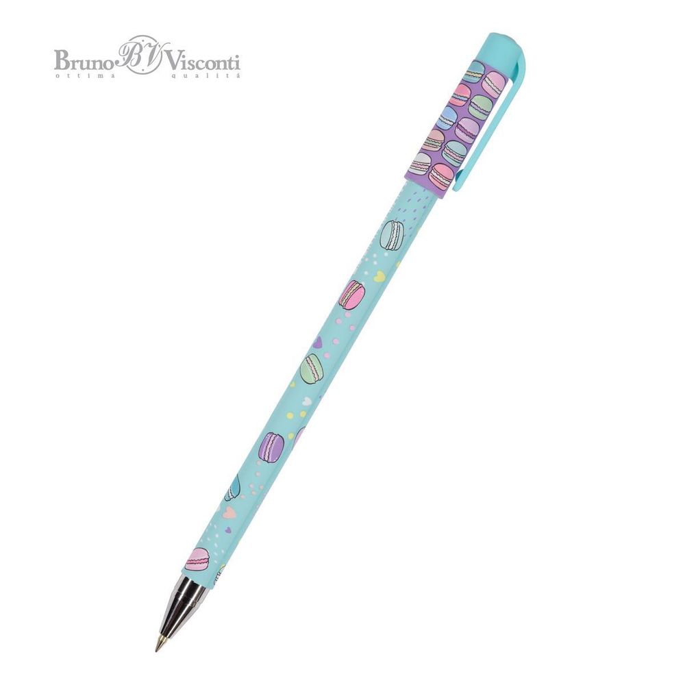 Ручка шариковая 0.5 мм, синяя, &quot;HappyWrite. My Sweet. Макаруны&quot; (Bruno Visconti)