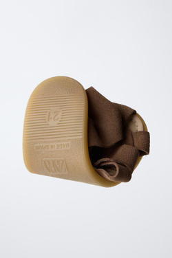 ZARA КОЖАНЫЕ САНДАЛИИ BAREFOOT, КОРИЧНЕВЫЙ