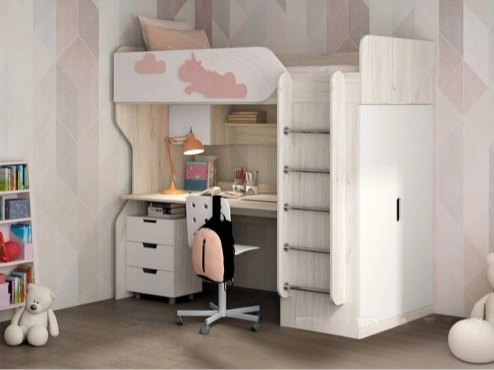 Детская 3Д Кровать чердак ДН-83,ДН-62 правое исполнение