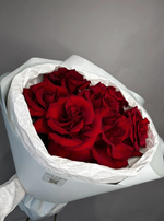 Бордовые французские розы (7шт)