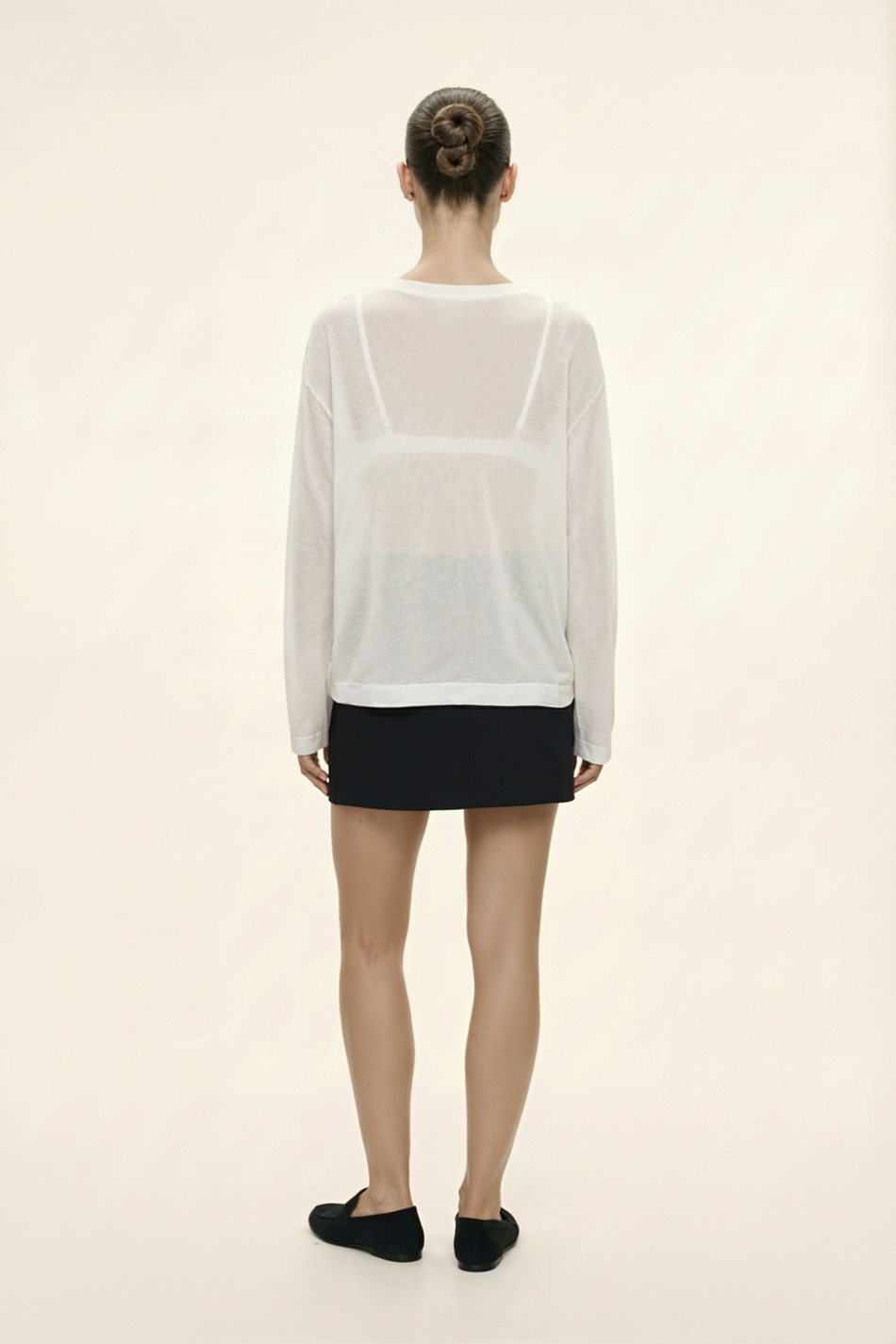 Лонгслив из трикотажа прямого силуэта