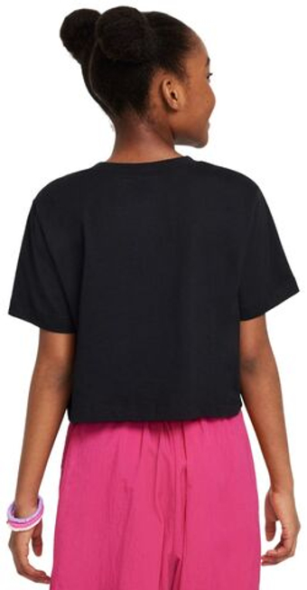 Футболка для девочки теннисная Nike Kids Sportswear Cropped - черный