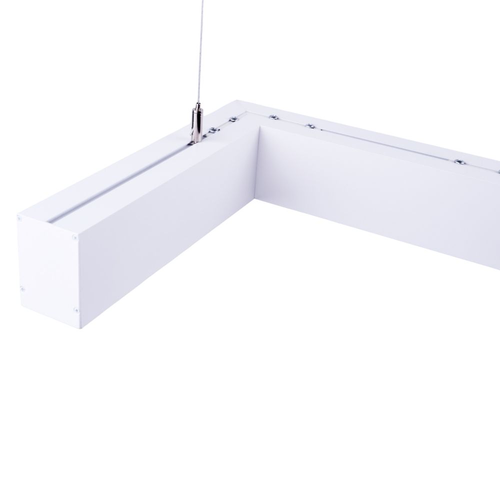 ULO-K19A 30W-4000K-Z30-120 IP40 WHITE Светильник линейный светодиодный подвесной. Зигзагообразный. профиль 50х70мм. Белый свет 4000K. 3000Лм. Алюминий. Цвет белый. TM Uniel