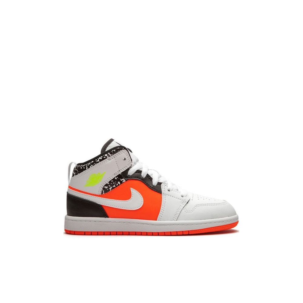 Кроссовки Air Jordan 1 Mid PS Notebook Crimson Volt White Kids
