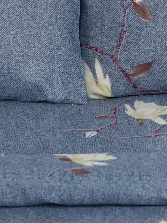 Постельное бельё 2 сп Экономь и Я «Магнолия» 173х215см, 175х214см, 50х70см-2 шт, 60 г/м2, микрофибра