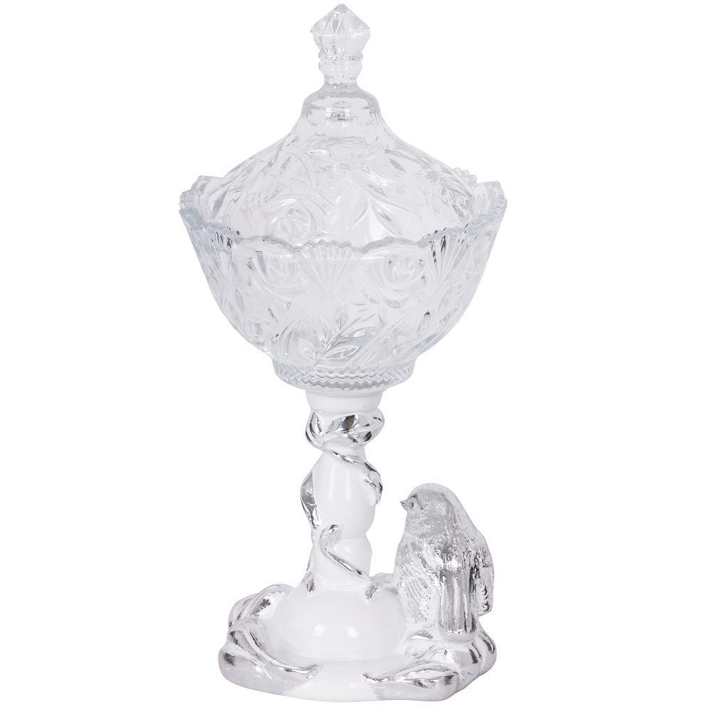 Сахарница стеклянная с крышкой Зарничка Свитти Белый