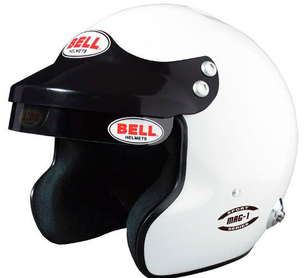 Открытый шлем BELL MAG-1 WHITE (HANS) 2025