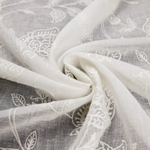 Тюль с вышивкой на нежном батисте Vistex арт. Fiore col. naturale (высота 300 см, Турция)