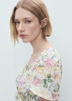 Льняное платье с цветами