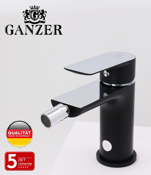 21051-C Смеситель для биде (чер.+хром) "GANZER"  (10/1шт)