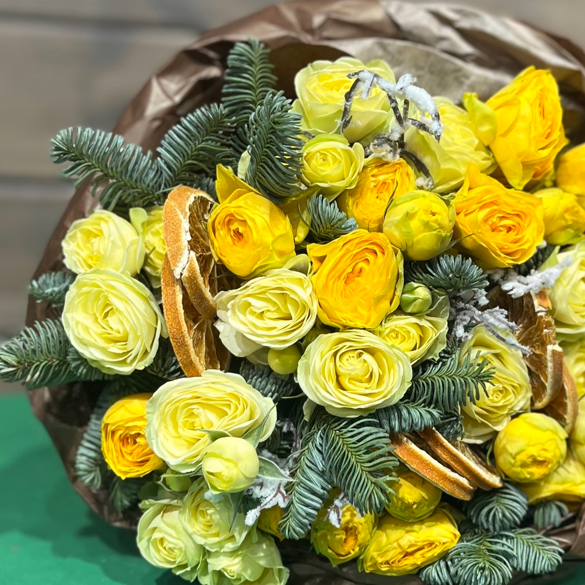 ☀️ Зимнее солнце — новогодний интерьерный букет