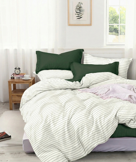 КПБ Дуэт с простыней на рез. 180х200 ПОПЛИН "П19"