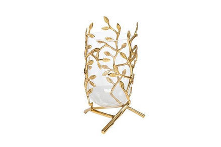 Ваза стеклянная с декором "Золотые ветви"
