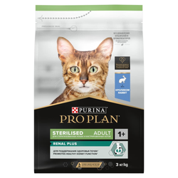 Сухой корм для стерилизованных кошек Purina PRO PLAN с кроликом 3 кг