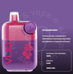Электронная система доставки никотина VLIQ Q SPIN 6500 затяжек со вкусом «Ягодный микс» (M)