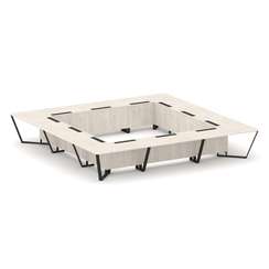 Steel Meet Стол переговорный квадратный KD-PR.B.SP-24K Денвер Светлый/Металл Черный 4800*4800*750