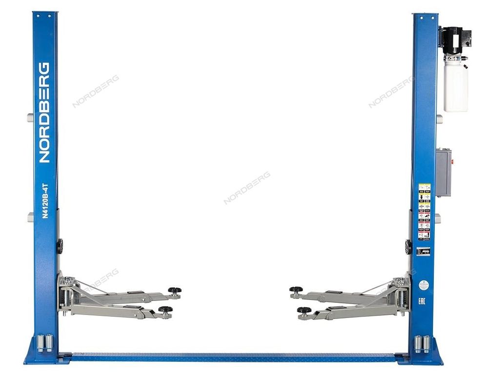 NORDBERG (N4120BE-4B) Подъемник 380V 2х стоечный 4т с электростопорами (синий)