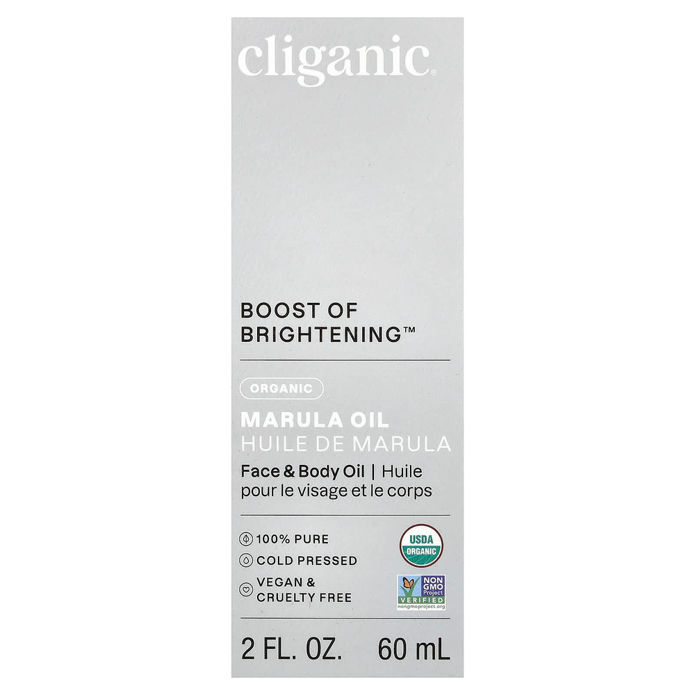 Cliganic, Boost of Brightened™, органическое маруловое масло, 60 мл (2 жидк. унции)