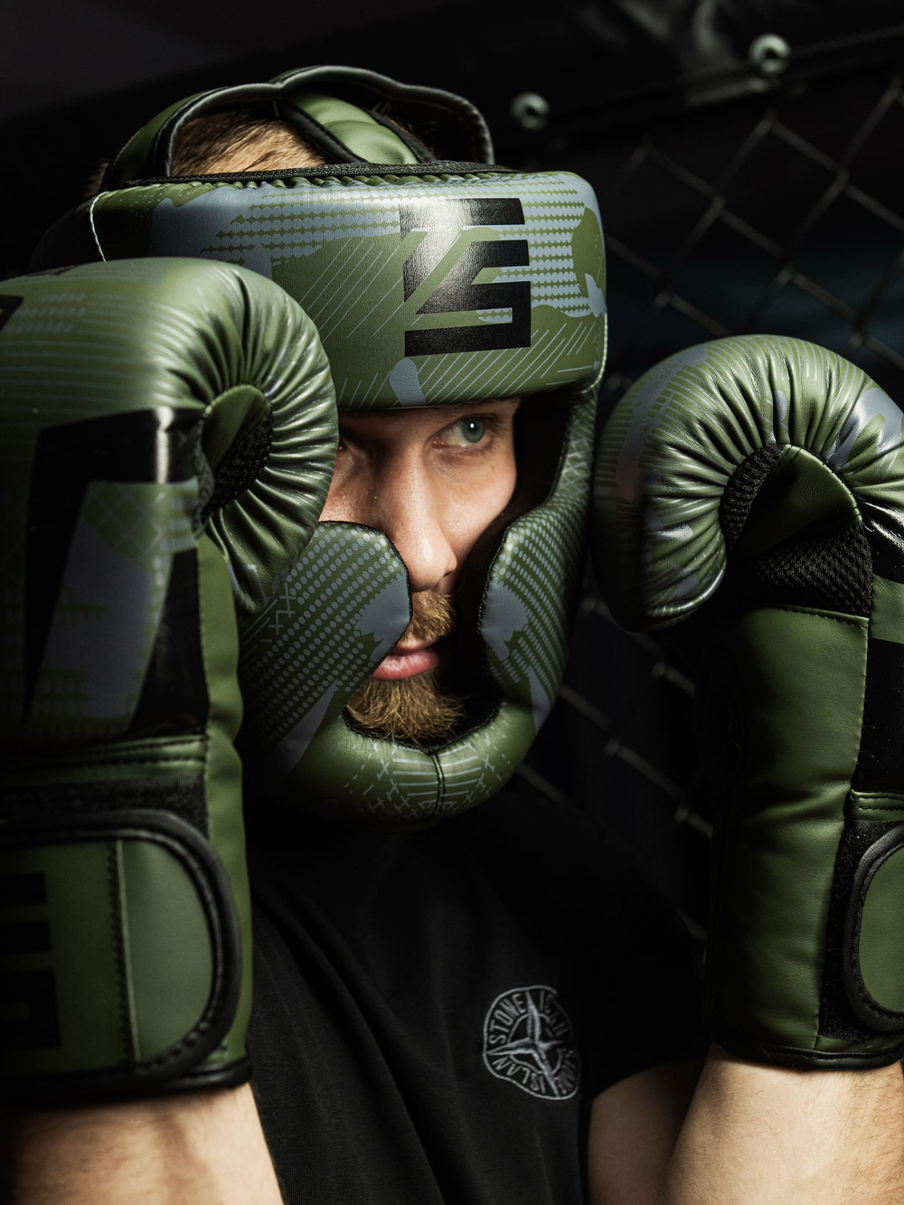 Шлем для бокса Tomorrow Star Warrior Green Black