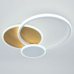 Светильник потолочный светодиодный ЭРА Модерн City CLL-1-60-RC WH+Wood с ДУ 3K-6,5K белый-золото | Светильники SPB-6 с ДУ