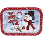 Поднос жестяной 34,5*23,5см «Семейка снеговиков»