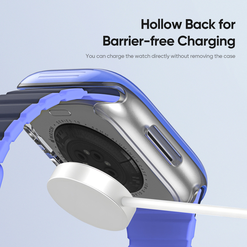 Чехол-бампер прозрачный с синими вставками из Soft силикона от Dux Ducis для часов Apple Watch 42 мм, серия Camo Series Case