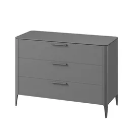 Комод Type 3 ящика, массив дуба, 120 см (серый)