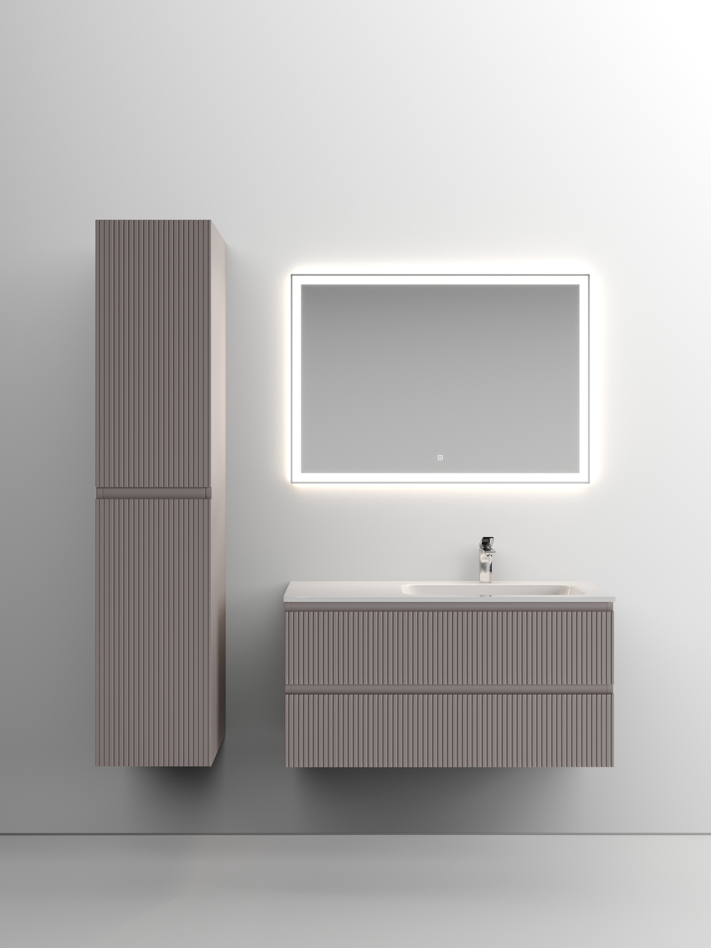 Тумба с раковиной Sancos Snob T 100 см SNT100RSM правая, doha soft