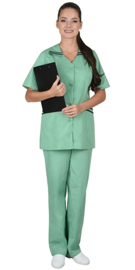 Костюм "СИРИУС-Женева" женский светлая мята с тёмно-зелёным (СТ)