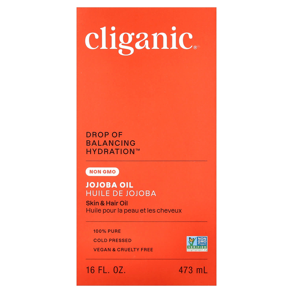 Cliganic, Drop of Balancing Hydration™, 100% чистое масло жожоба, 473 мл (16 жидк. унций)