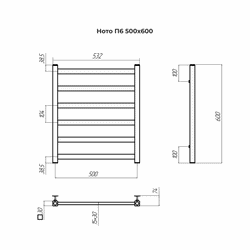 Полотенцесушитель водяной Terminus Ното П6 500х600
