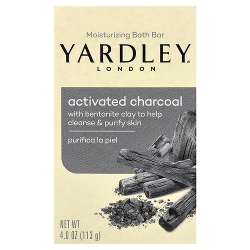 Yardley London, увлажняющее мыло для ванн, активированный уголь, 113 г (4 унции)