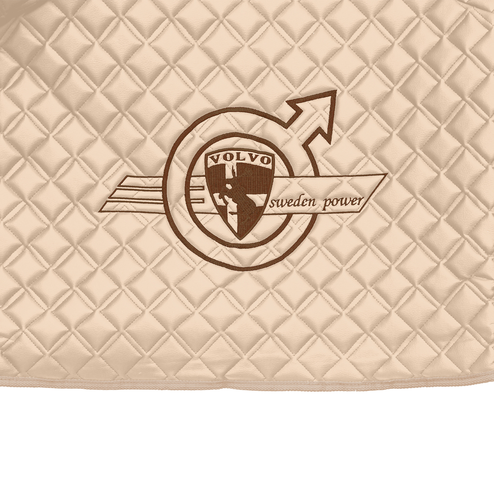 Ковры VOLVO FM до 2008 года (экокожа, бежевый, бежевый кант, коричневая вышивка)