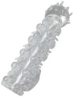 Насадка голубая с шарообразной головкой и стимулятором-дельфинчиком (Цвет: прозрачно-голубой)