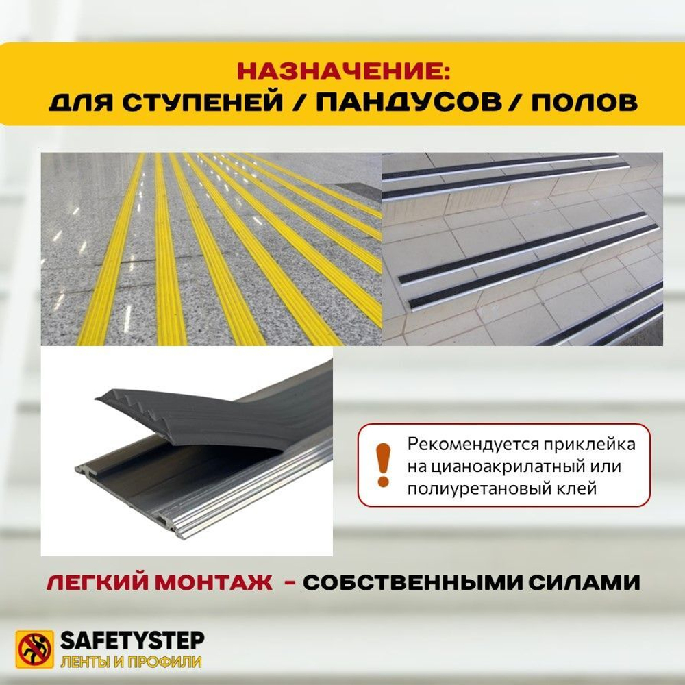 Противоскользящая полоса на ступени. Противоскользящая резиновая вставка 28мм х 4мм, длина: 1 погонныЙ метр