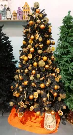 Искусственная черная елка «Одри» (Литая+пвх) 270 см / 2,7 м