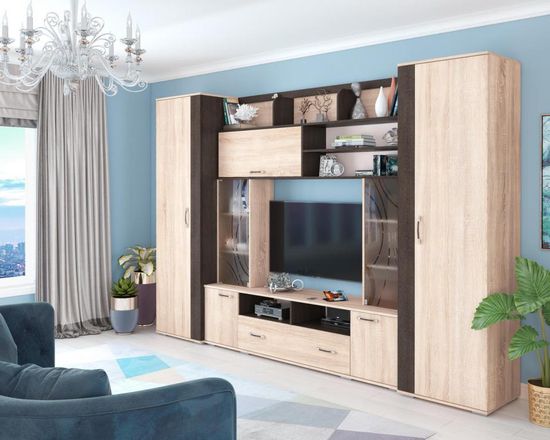 Гостиная модульная ОСКАР-18-4 дуб сонома / венге