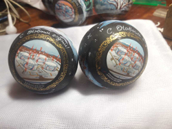 Шар новогодний с логотипом или по индивидуальному сюжету (ручная роспись)